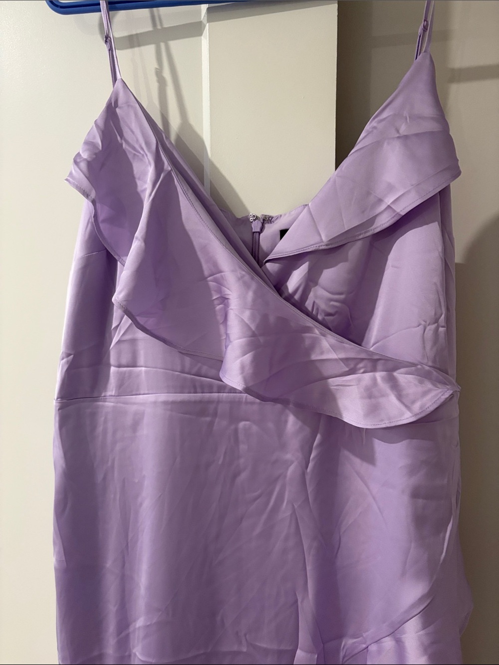 Express Lavender Ruffle Strapless Slip Dress - Picture 2 of 8